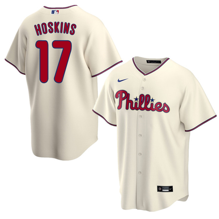 Nike Men #17 Rhys Hoskins Philadelphia Phillies Baseball Jerseys Sale-Cream